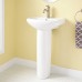 Naiture Porcelain White Pedestal Bathroom Sink With Antique Copper Finish Pop-Up Barthroom Drain- 1-1/2" With Overflow Hole - B01JLKFOTG